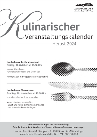 Veranstaltungekalender Herbst 2024